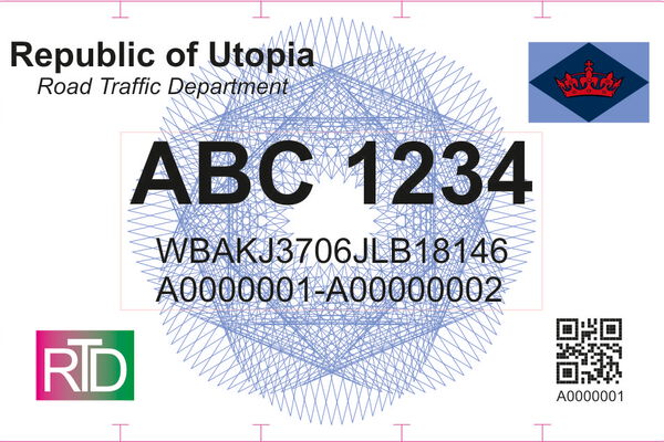 3rd License Plate & Windshield Sticker / Label